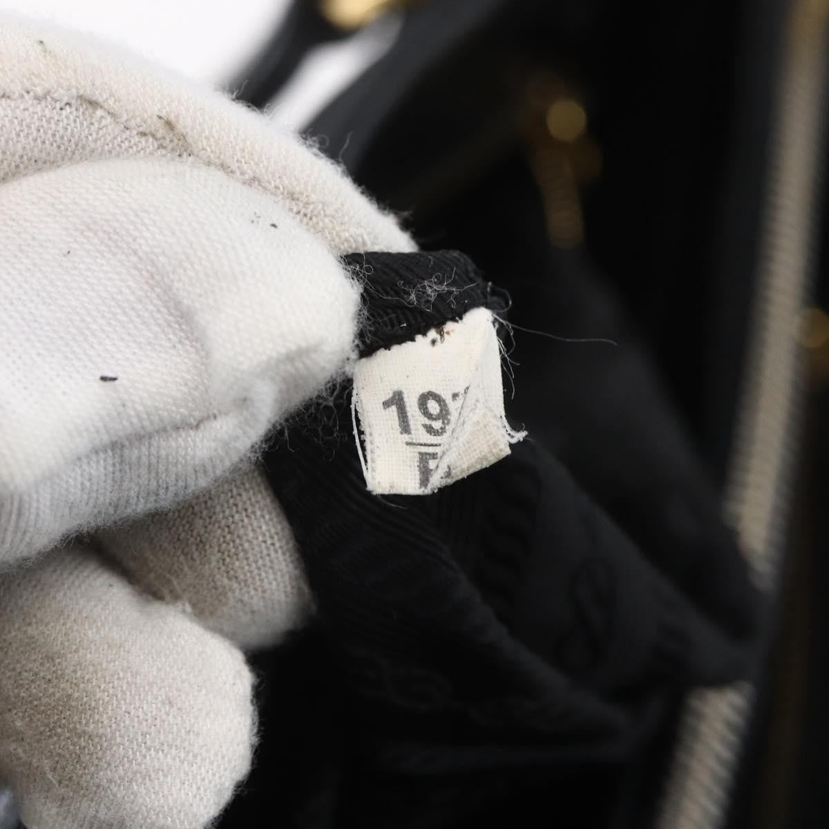 Prada Convertible Top Handle Tote Tessuto with Vernice Saffiano Leather, BLACK, NYLON, Handbag