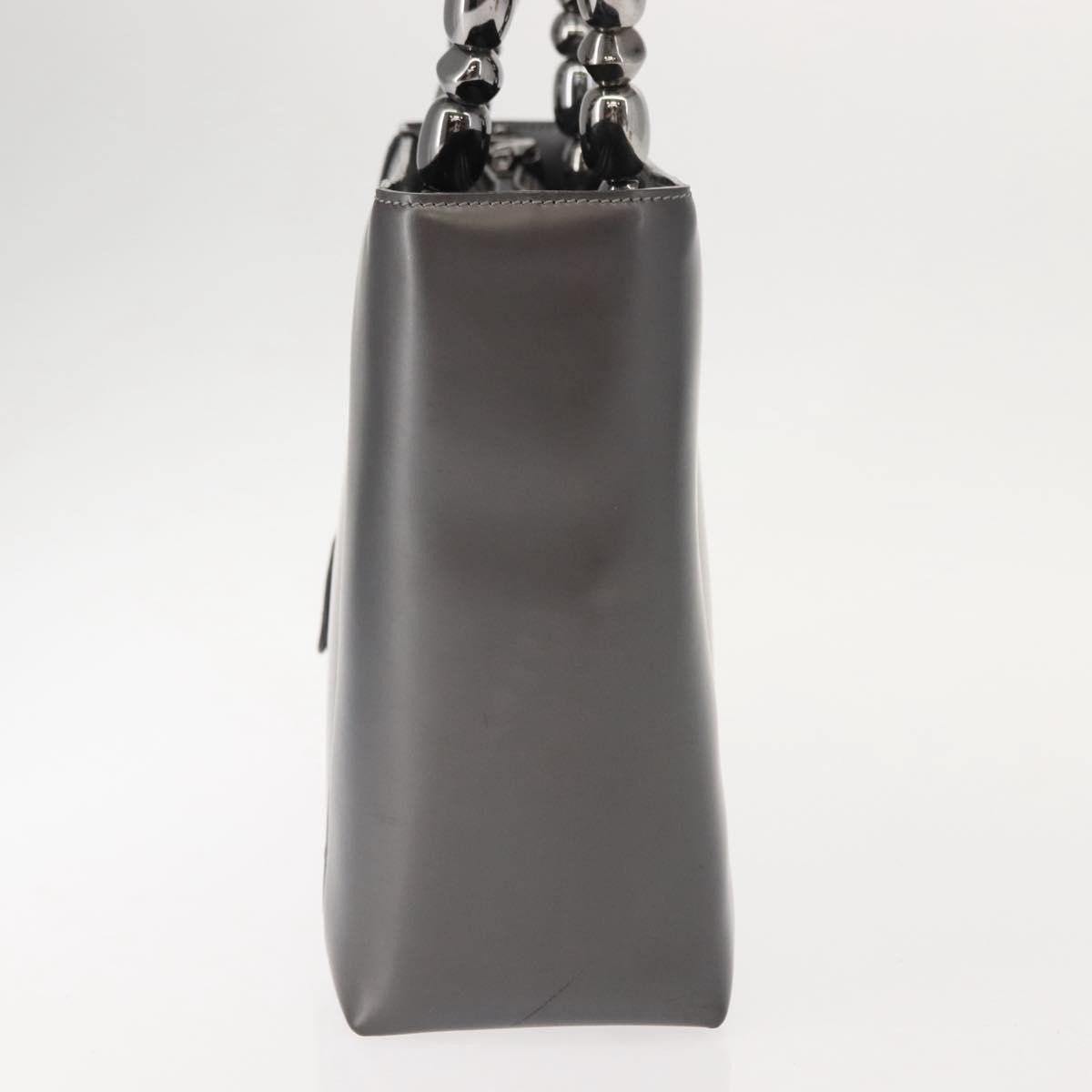 Christian Dior Vintage Handbag Leather, GRAY, LEATHER, Handbag