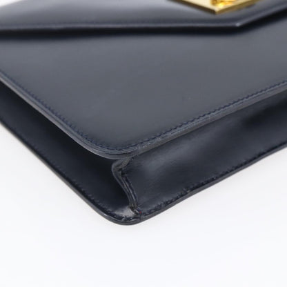 Celine Clutch Bag Leather, NAVY, LEATHER, Clutche & pouche