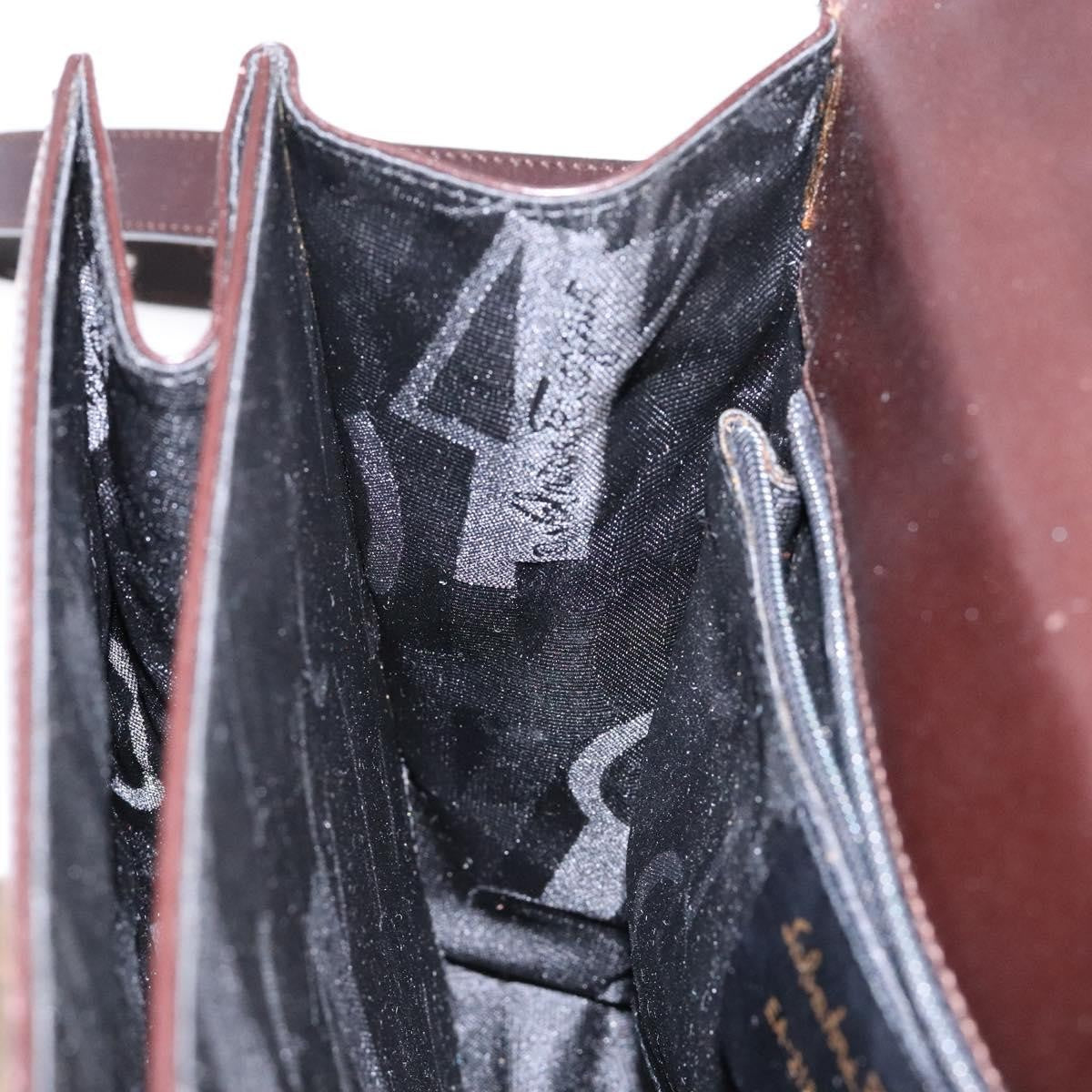 Salvatore Ferragamo Gancini Convertible Top Handle Bag Leather, BROWN, LEATHER, Handbag