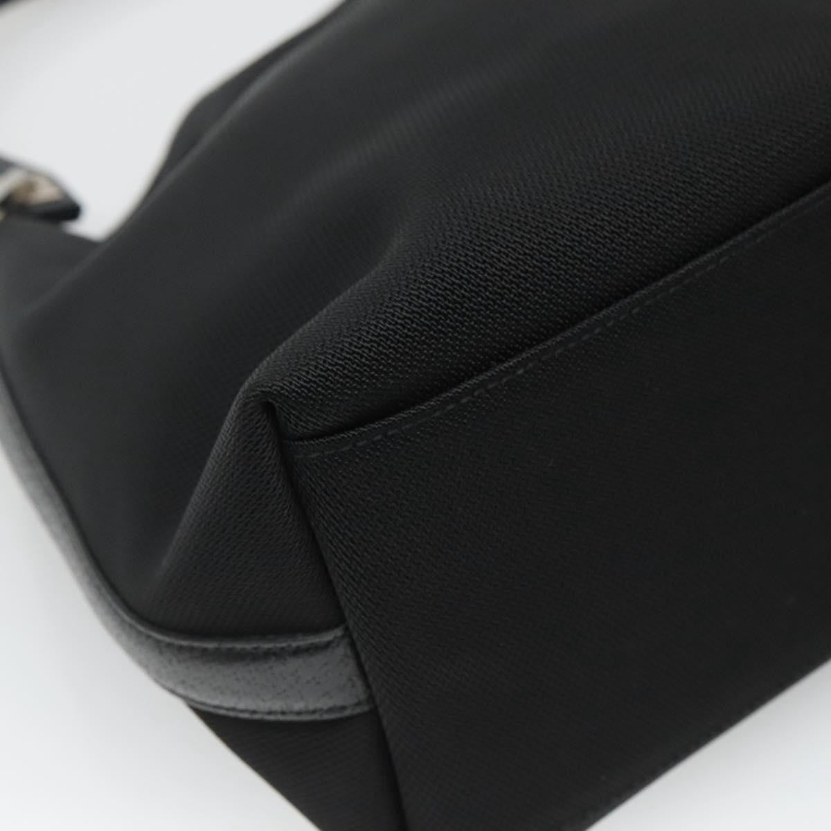 Salvatore Ferragamo Gancini handbag Canvas, BLACK, CANVAS, Handbag