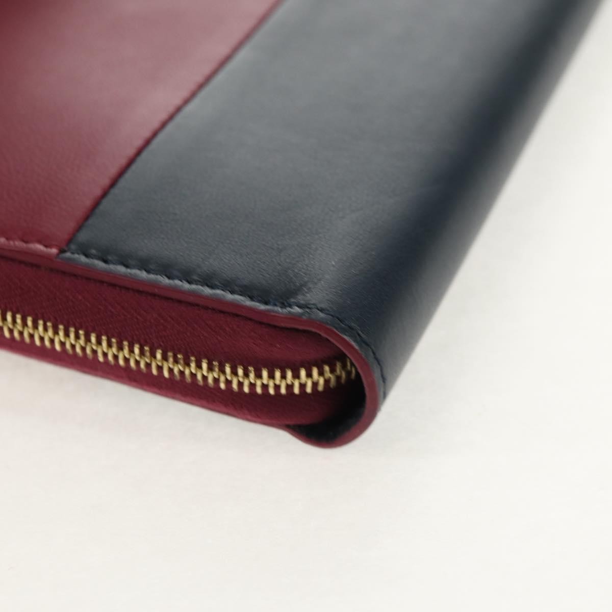 Celine Multifunction Flap Wallet Leather, BURGUNDY, LEATHER, Wallets