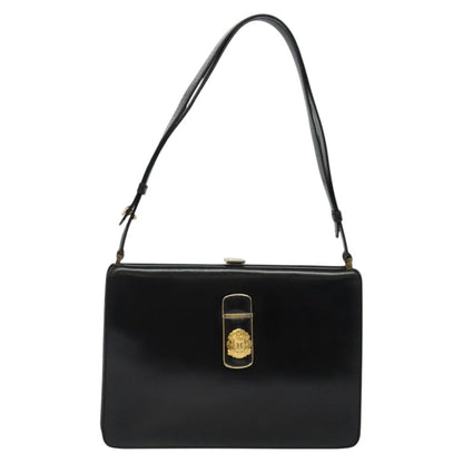 Celine Shoulder Bag Leather, BLACK, LEATHER, Shoulder bag