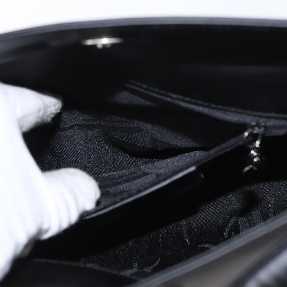 Salvatore Ferragamo Gancini Shoulder Bag Leather, BLACK, PATENT_LEATHER, Shoulder bag