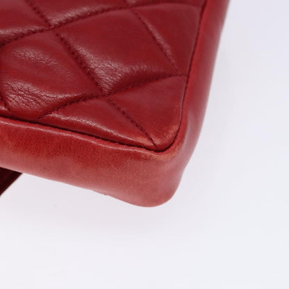 Chanel Vintage CC Flap Waist Bag Quilted Leather, RED, LEATHER, Clutche & pouche
