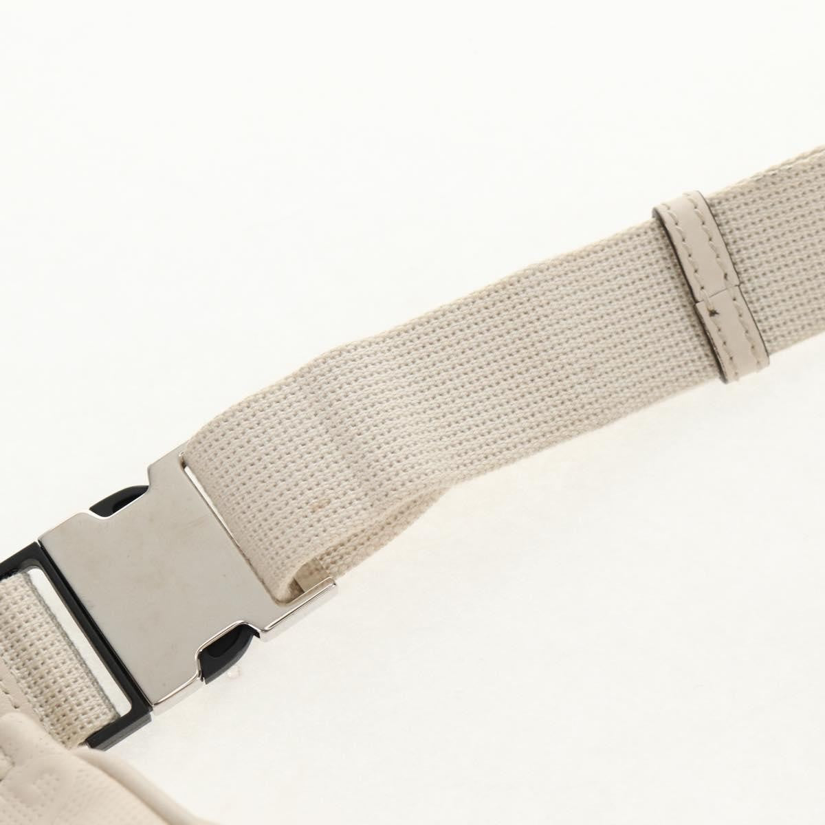 Gucci Front Pocket Belt Bag GG Embossed Perforated Leather, WHITE, CANVAS, Shoulder bag