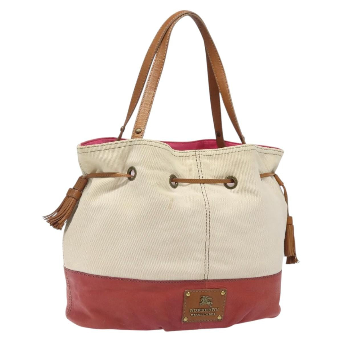 Burberry Blue Label Tote Bag Canvas, BEIGE, CANVAS, Tote bag