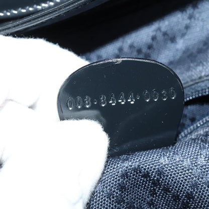 Gucci Vintage Bamboo Backpack Nylon and Patent Leather, BLACK, NYLON, Backpack