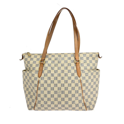 Louis Vuitton Totally Handbag Damier azur, WHITE, CANVAS, Tote bag