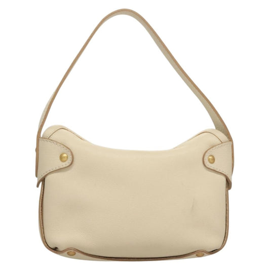 Salvatore Ferragamo Gancini handbag Leather, WHITE, LEATHER, Handbag
