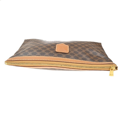 Celine Macadam Pochette Canvas and Leather, BROWN, CANVAS, Clutche & pouche