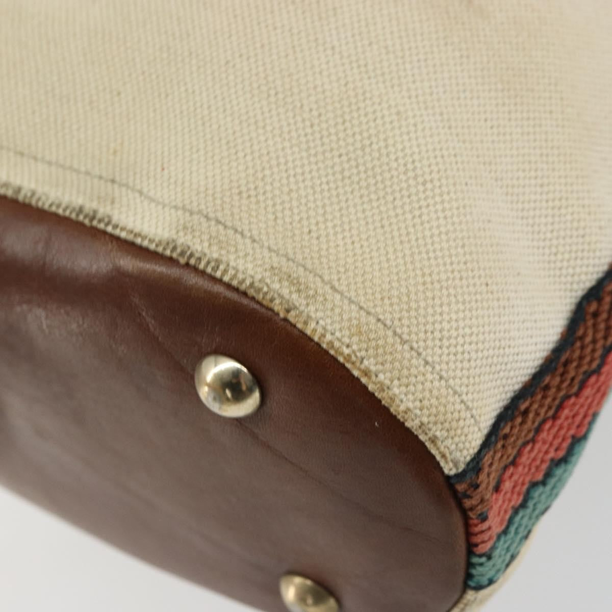 Gucci Vintage Bamboo Shoulder Bag Canvas, BEIGE, CANVAS, Shoulder bag