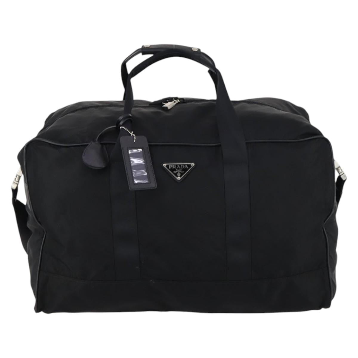 Prada Boston Bag Tessuto, BLACK, NYLON, Handbag