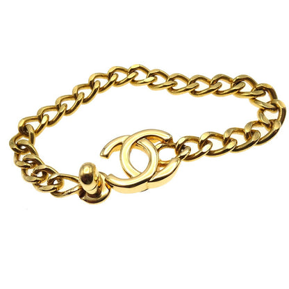 Chanel Vintage CC Turnlock Chain Bracelet Metal, GOLD, GOLD_PLATED, Bracelet