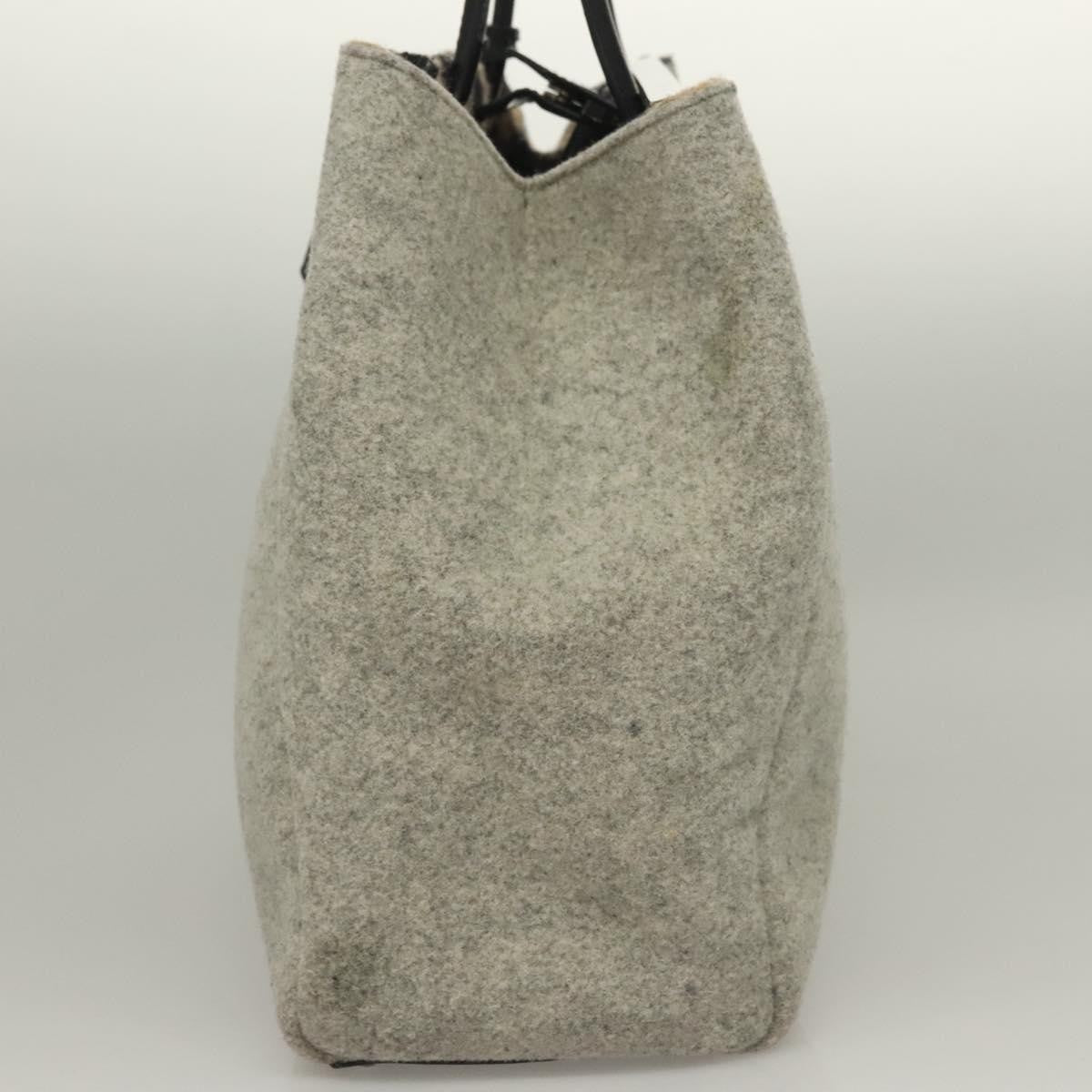 Fendi 2Jours Bag Felted Wool and Astrakhans, GRAY, WOOL, Tote bag