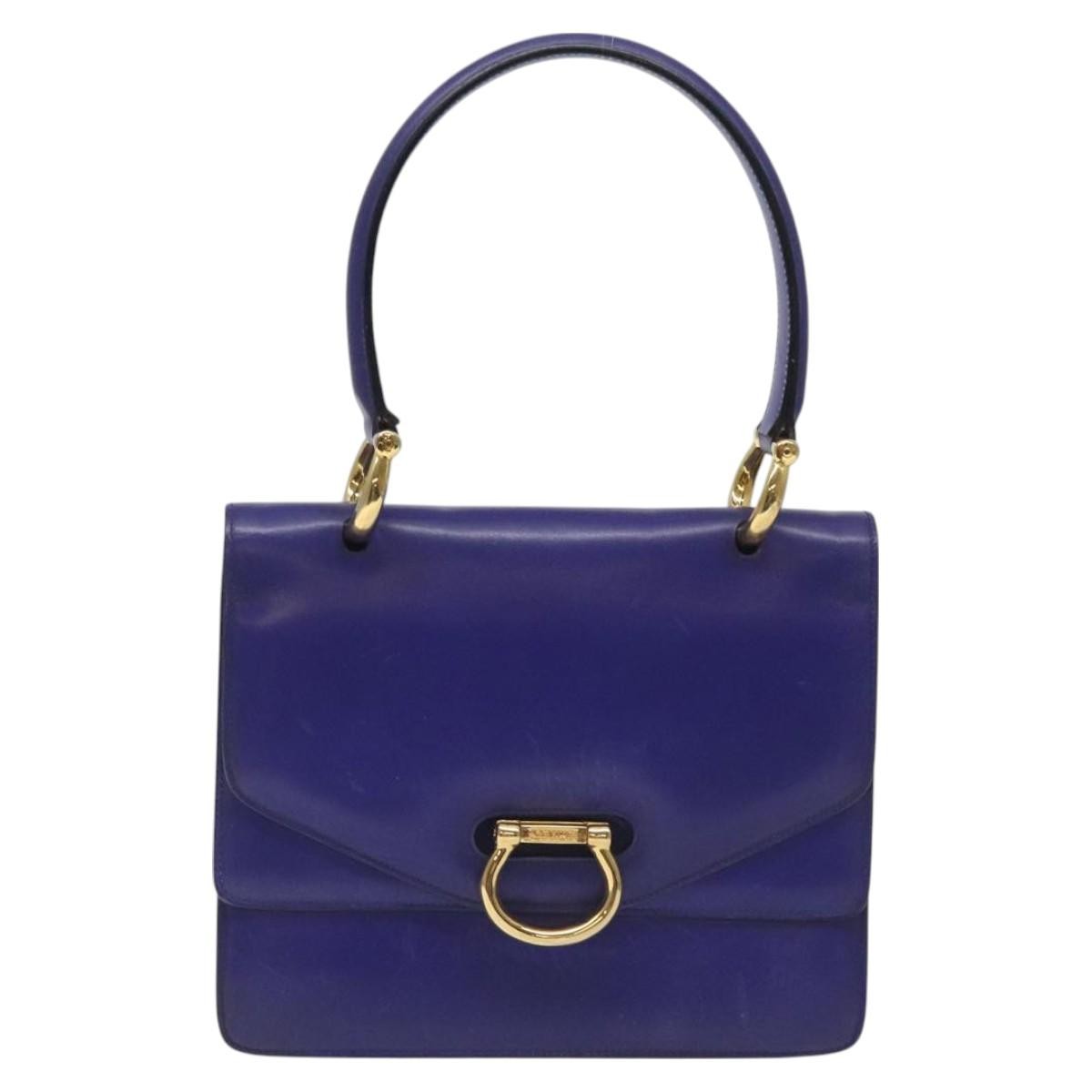 Celine Gancini Handbag Leather, PURPLE, LEATHER, Handbag