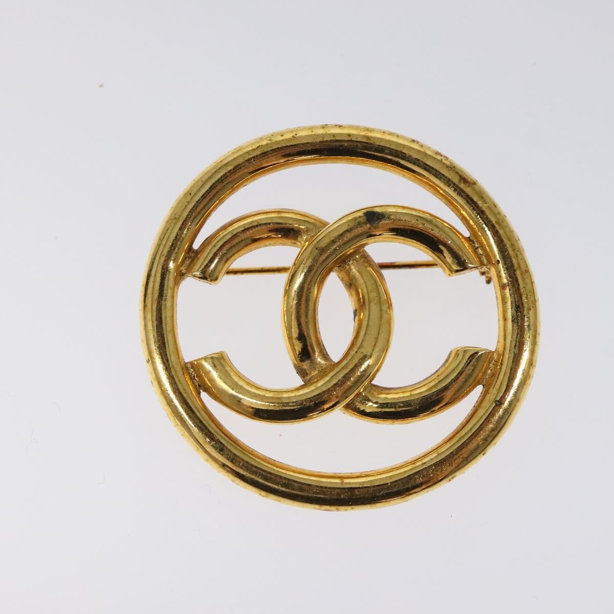 Chanel CC Brooch Metal, GOLD, METAL, Brooch