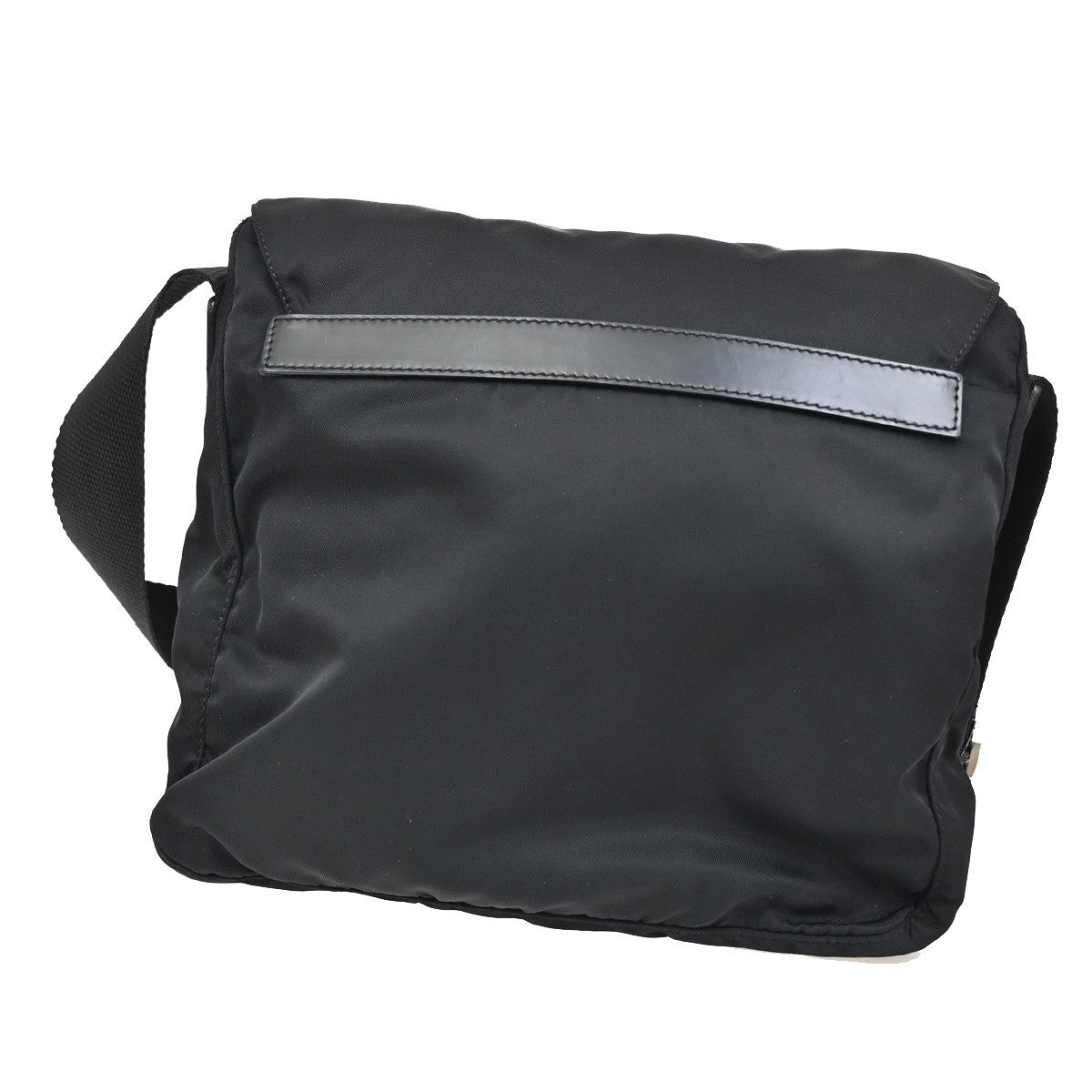 Prada Buckle Messenger Bag Tessuto, BLACK, NYLON, Shoulder bag