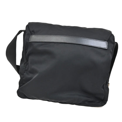 Prada Buckle Messenger Bag Tessuto, BLACK, NYLON, Shoulder bag