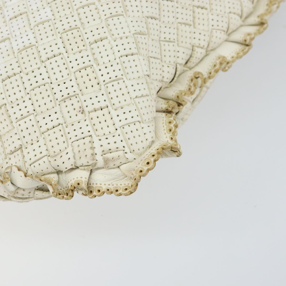 Bottega Veneta Veneta Hobo Perforated Intrecciato Nappa, WHITE, LEATHER, Handbag