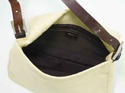 Fendi Mamma Baguette Zucca canvas, BEIGE, CANVAS, Shoulder bag