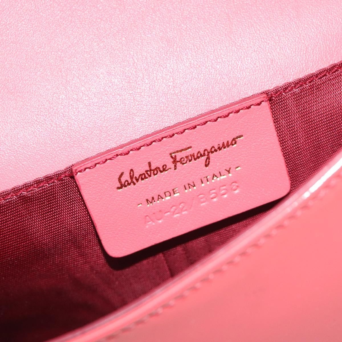 Salvatore Ferragamo Ginny Crossbody Bag Patent, ORANGE, PATENT_LEATHER, Shoulder bag