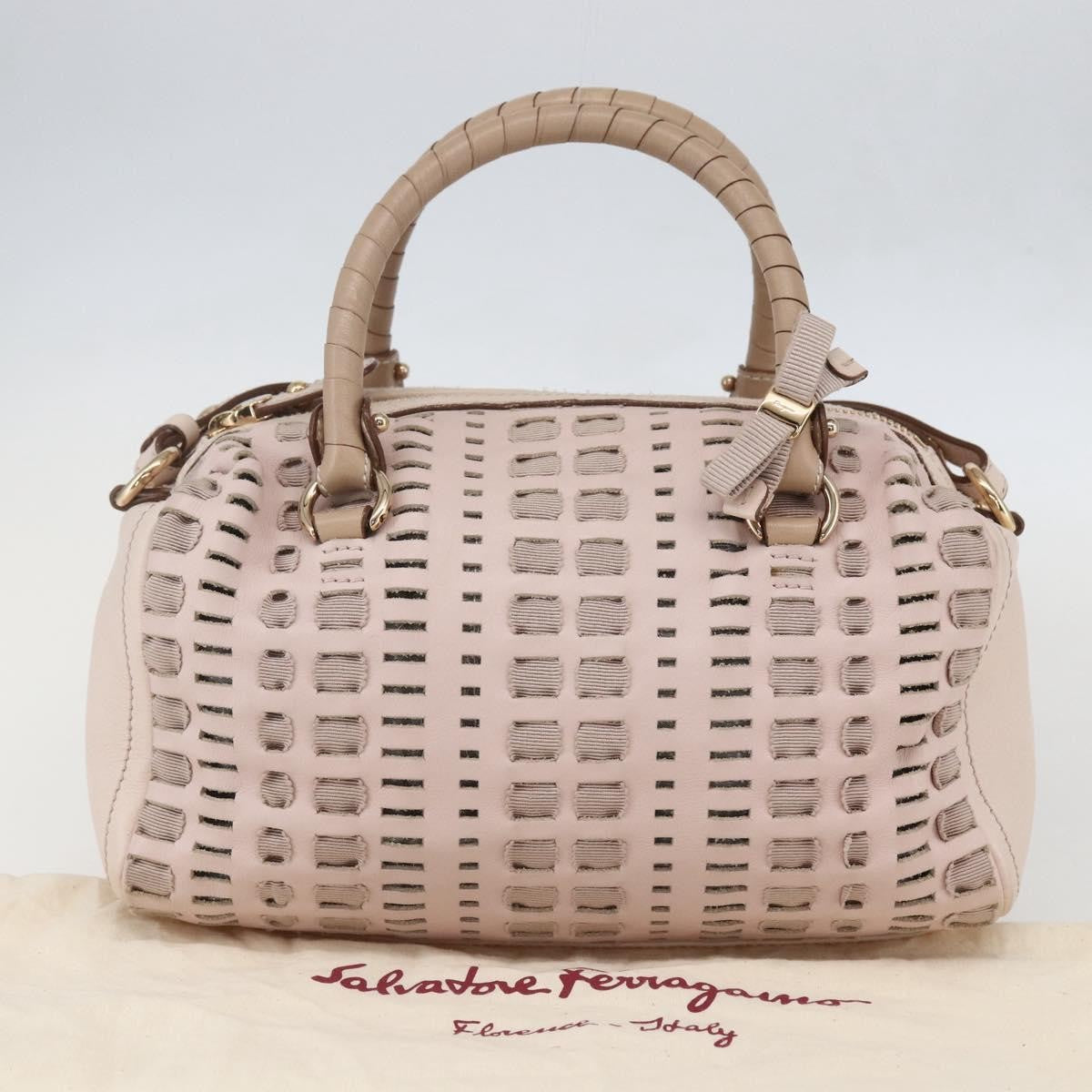 Salvatore Ferragamo Vala Handbag Leather, PINK, LEATHER, Handbag