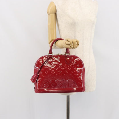 Louis Vuitton Alma Handbag Monogram Vernis, RED, PATENT_LEATHER, Handbag