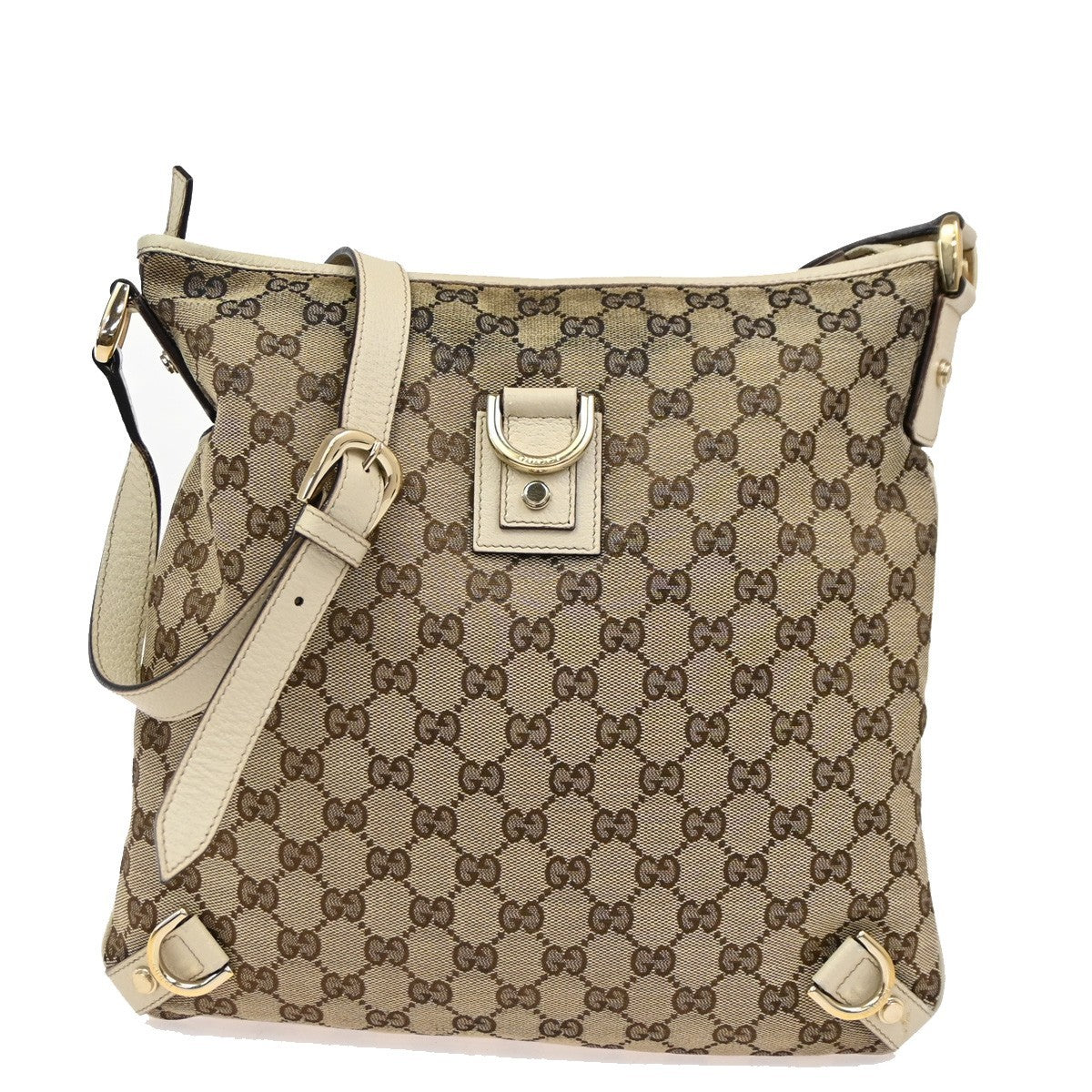 Gucci Abbey D-Ring Messenger Bag GG Canvas, BROWN, CANVAS, Shoulder bag