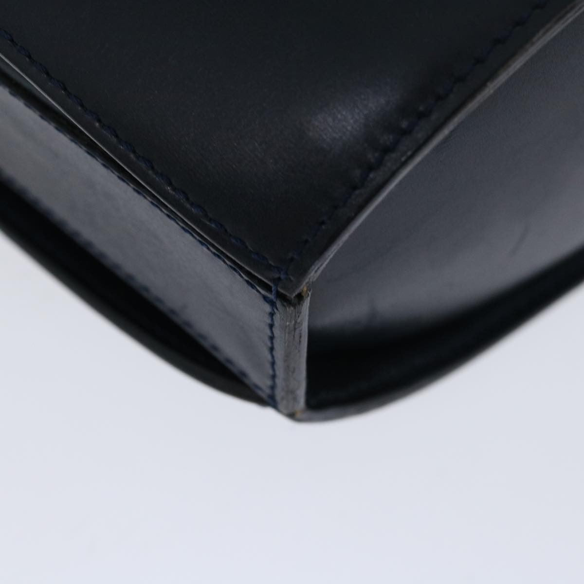 Celine Vintage Circle Logo Crossbody Bag Leather, NAVY, LEATHER, Crossbody bag