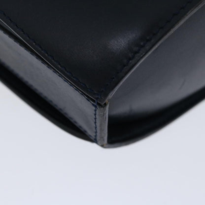 Celine Vintage Circle Logo Crossbody Bag Leather, NAVY, LEATHER, Crossbody bag