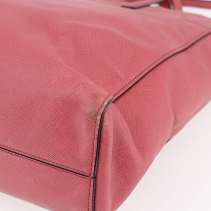 Prada Convertible Soft Shopping Tote Saffiano Leather, PINK, LEATHER, Tote bag