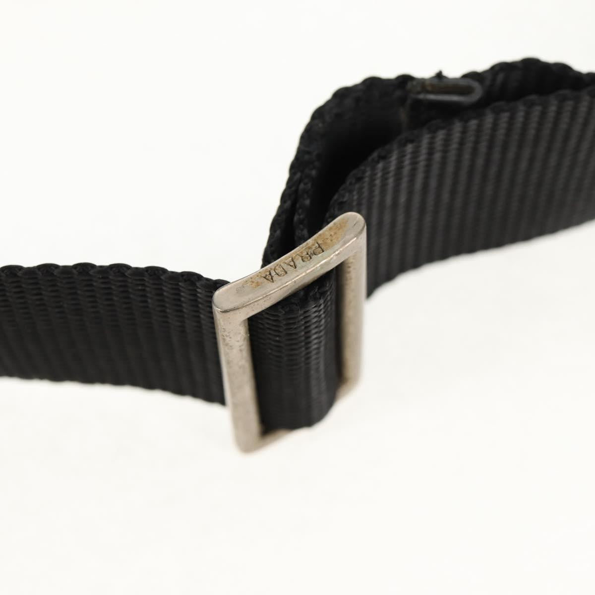 Prada Buckle Messenger Bag Tessuto, BLACK, NYLON, Shoulder bag