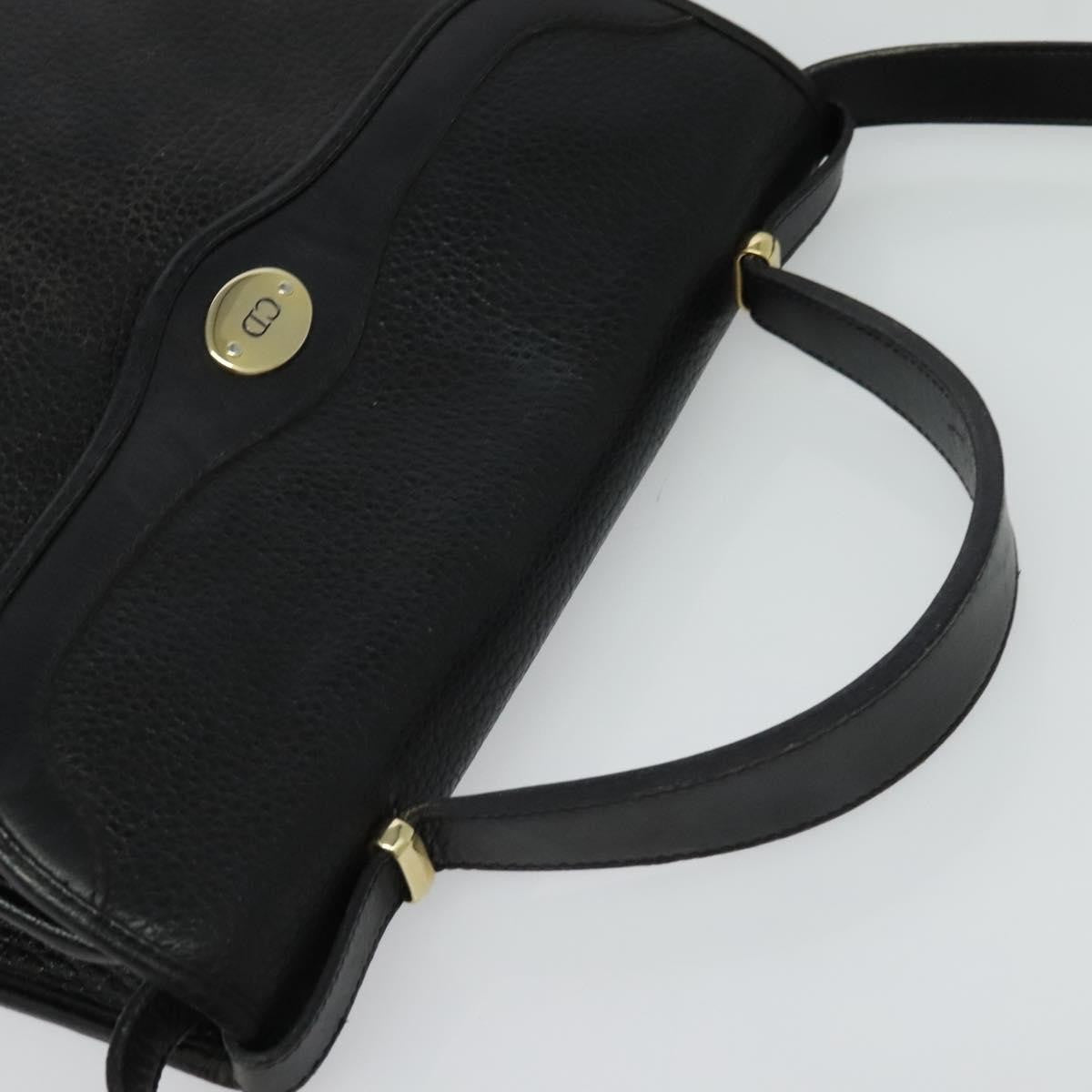Christian Dior Vintage CD Handbag Leather, BLACK, LEATHER, Handbag