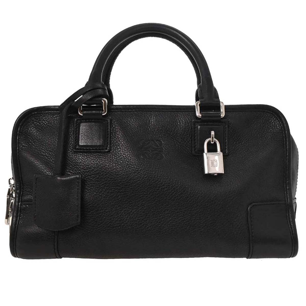 Loewe Amazona Bag Leather, BLACK, LEATHER, Handbag
