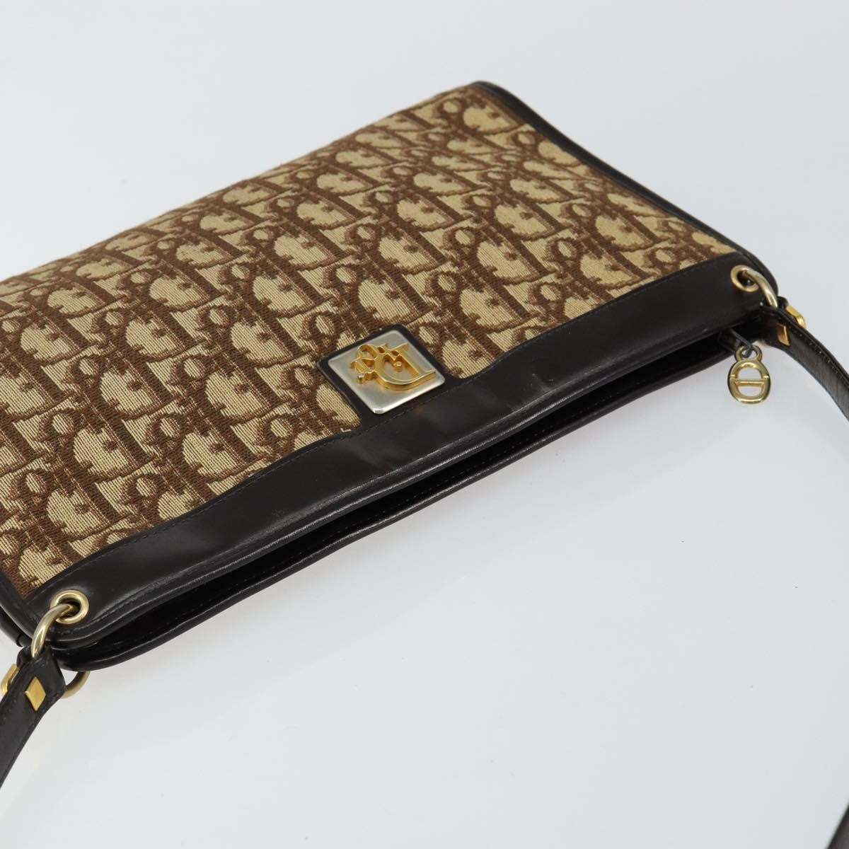 Christian Dior Vintage Trotter Shoulder Bag Canvas, BROWN, CANVAS, Shoulder bag