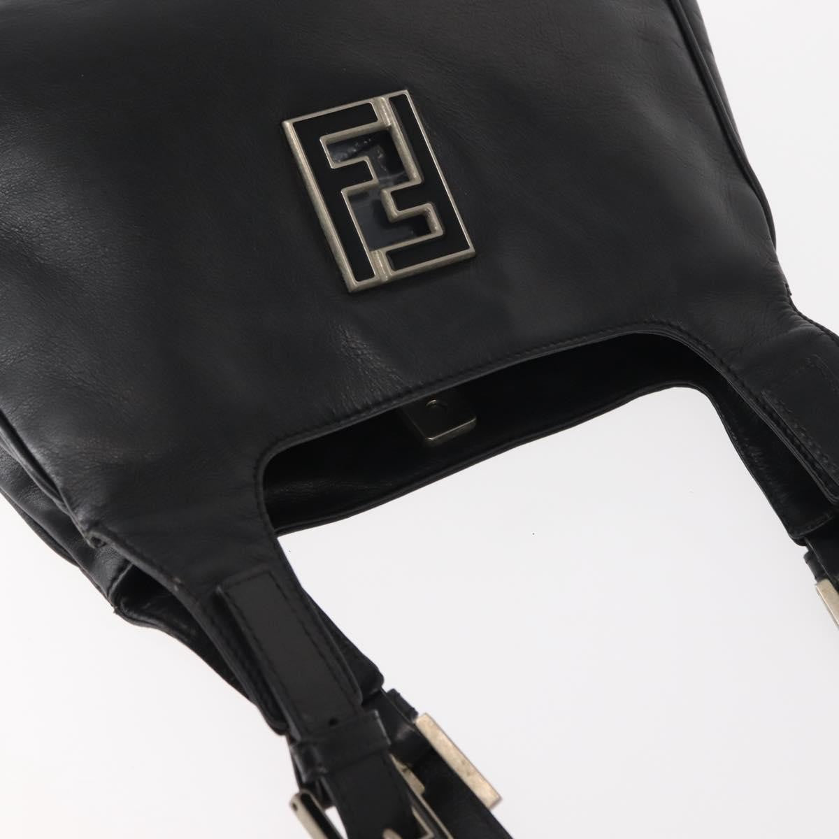 Fendi Vintage Shoulder Bag Leather, BLACK, LEATHER, Shoulder bag