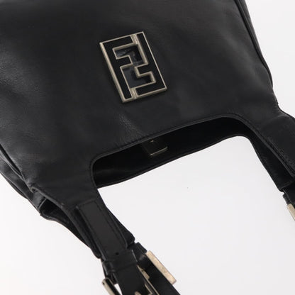 Fendi Vintage Shoulder Bag Leather, BLACK, LEATHER, Shoulder bag