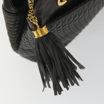 Bally Vintage Shoulder Bag Quilted leather, BLACK, LEATHER, Shoulder bag