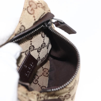 Gucci Vintage Double Belt Bag GG Canvas with Leather, BEIGE, CANVAS, Clutche & pouche