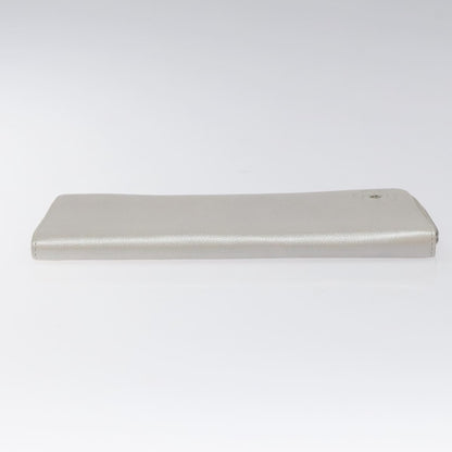 Chanel Camellia Zip Around Organizer Leather, SILVER, LEATHER, Wallets