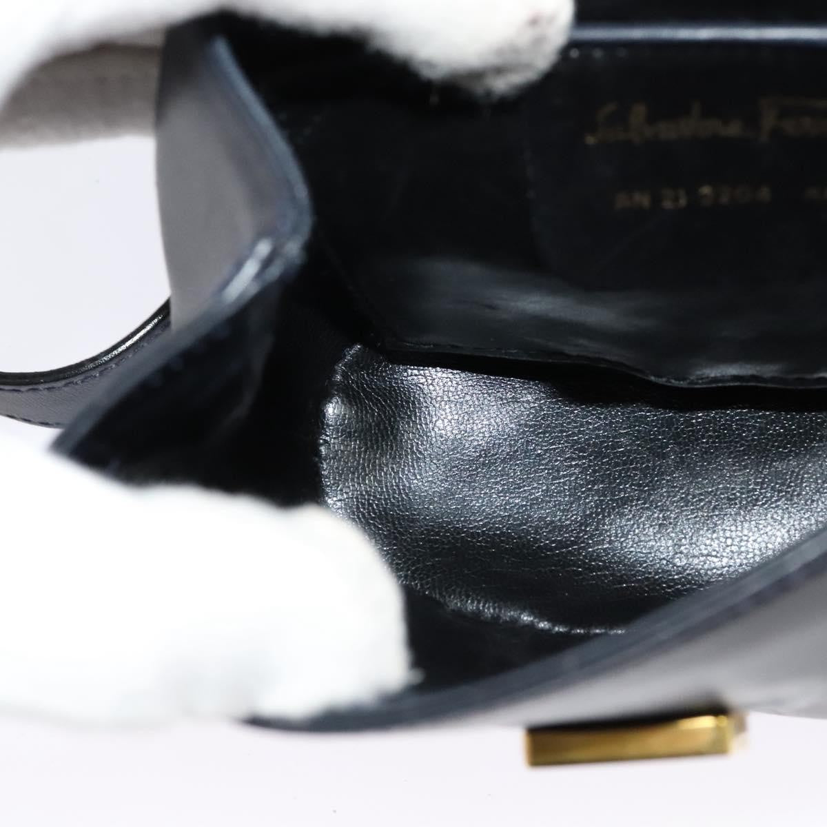 Salvatore Ferragamo Flap Shoulder Bag Leather, NAVY, LEATHER, Shoulder bag