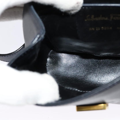 Salvatore Ferragamo Flap Shoulder Bag Leather, NAVY, LEATHER, Shoulder bag