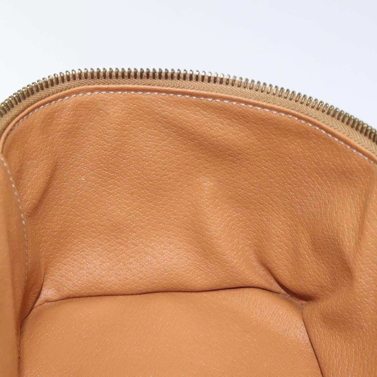 Celine Vintage Double Zip Vanity Case Macadam Coated Canvas, BROWN, CANVAS, Toiletry Case