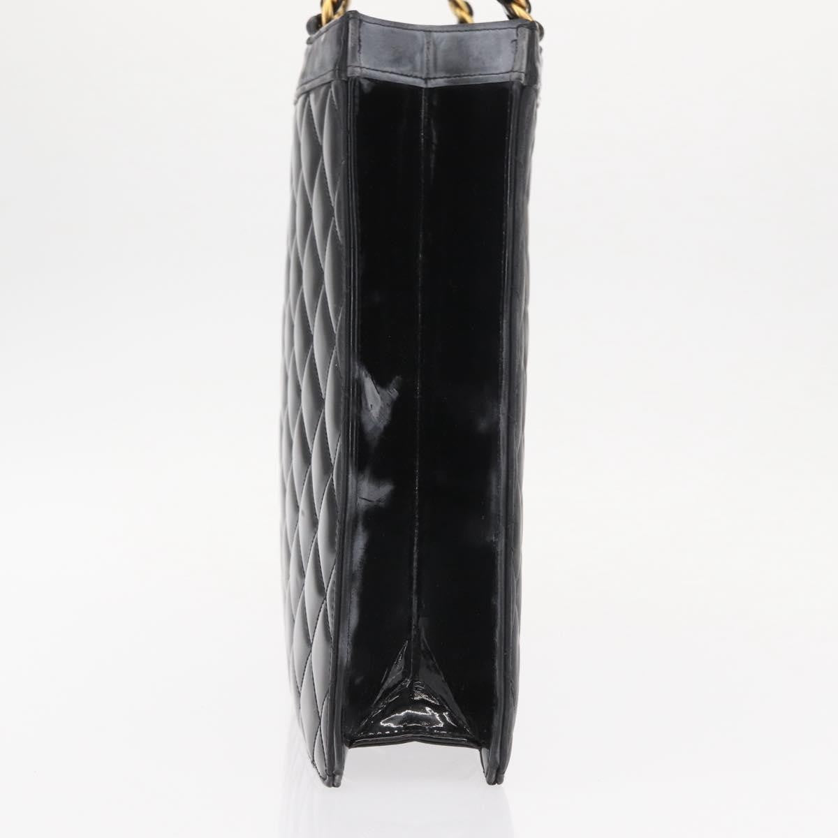 Chanel Chocolate bar tote Leather, BLACK, PATENT_LEATHER, Handbag