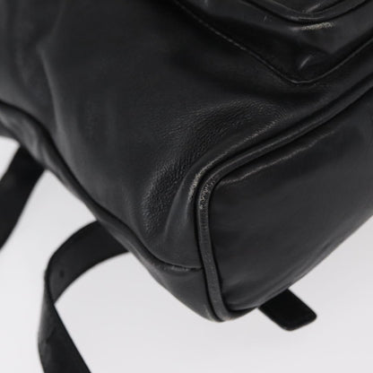 Gucci Vintage Bamboo Backpack Leather, BLACK, LEATHER, Backpack