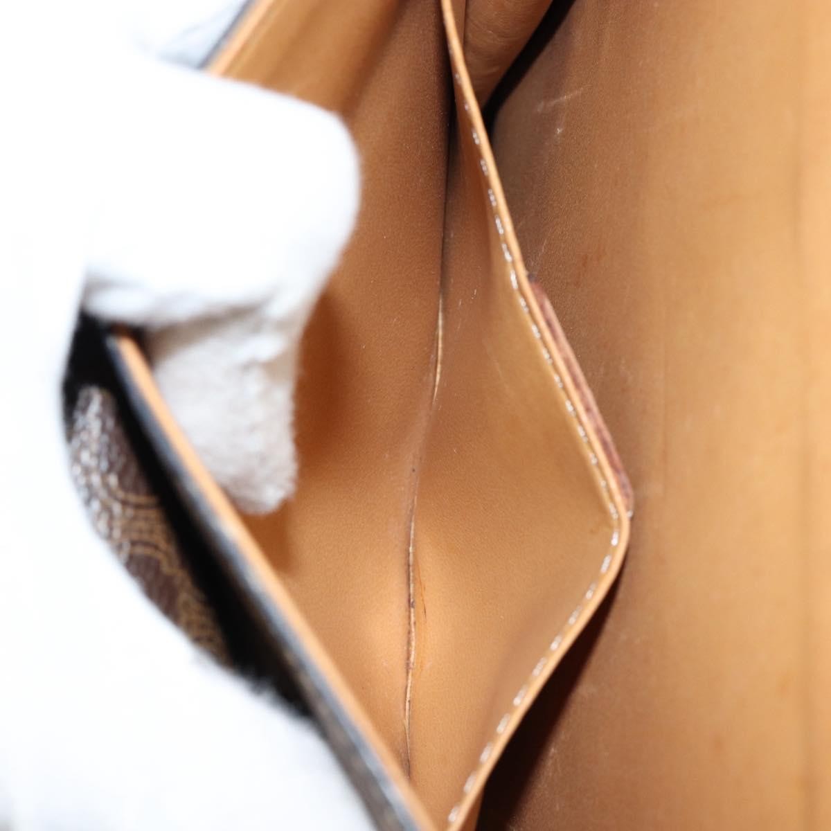 Celine Vintage Macadam Handbag Canvas and Leather, BROWN, CANVAS, Handbag