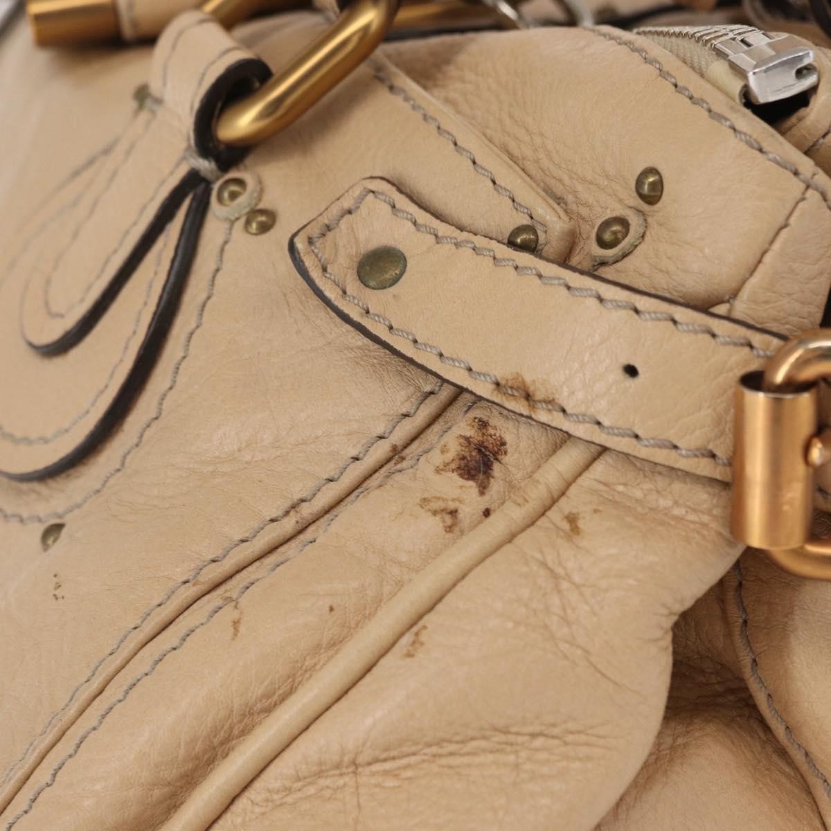 Chloe Paddington Lock Satchel Leather, BEIGE, LEATHER, Handbag