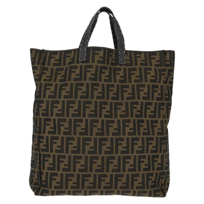 Fendi Open Shopping Tote Zucca Canvas, BROWN, CANVAS, Tote bag