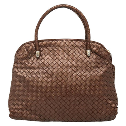 Bottega Veneta Intrecciato Leather, BROWN, LEATHER, Handbag